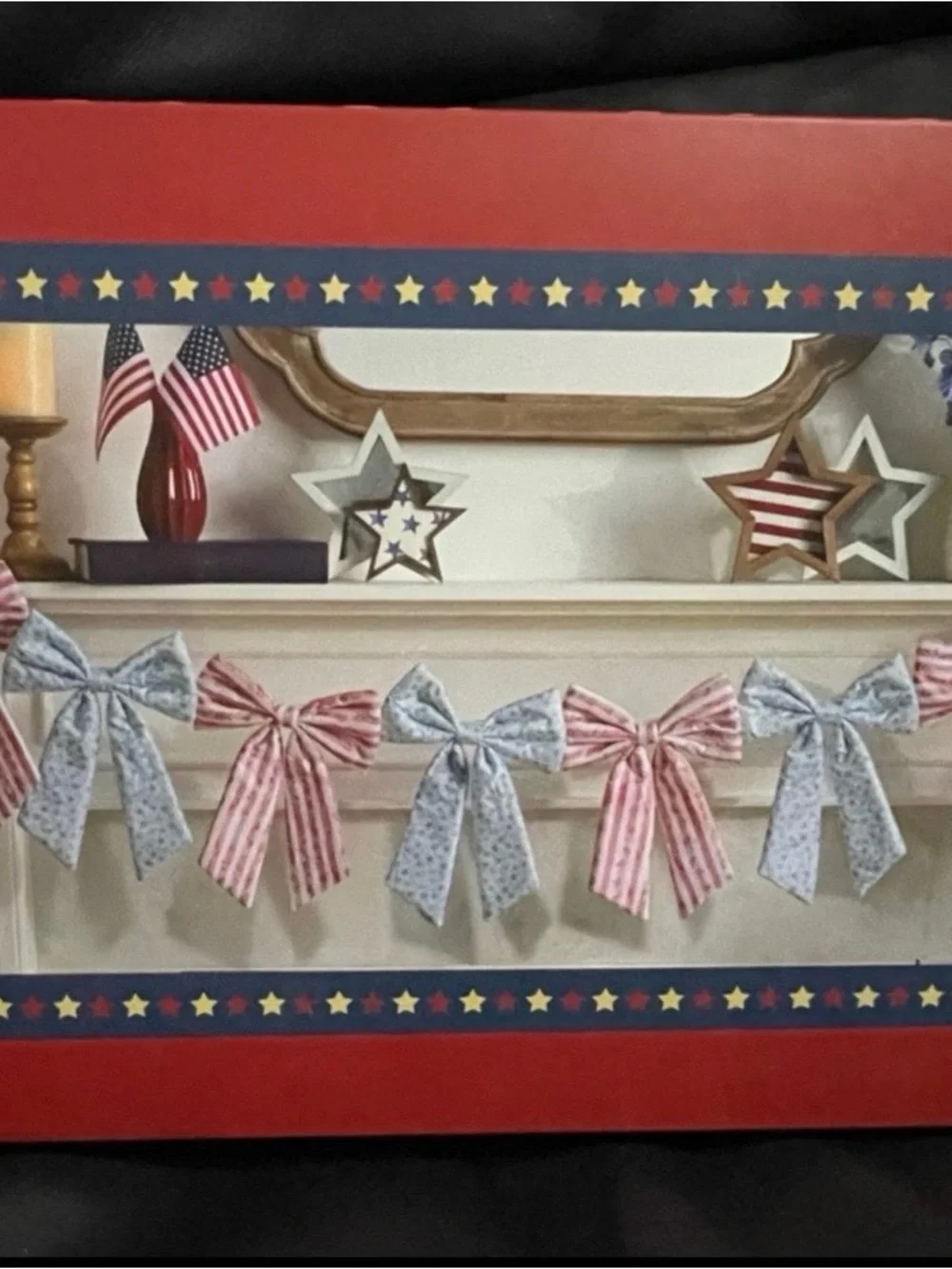 Stars and Stripes Patriotic Garland Bows - Patriotic Bows Garland